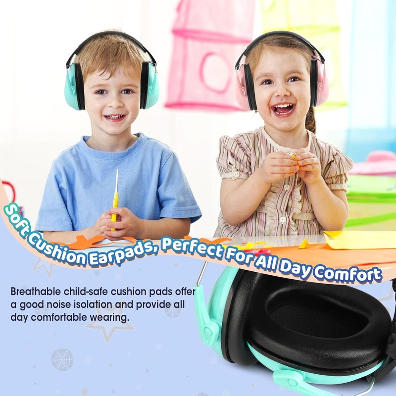 MelonArt Kids Ear Protection Earmuffs 6 Pack Noise Cancelling Headphones for Kids 27dB Toddler Soundproof Headphones Noise Reduction for Autism Sensory Shooting - Image 4